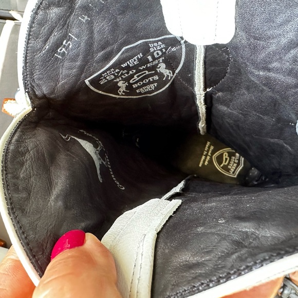 wild west boots leather 10 1/2 genuine ostrich new white cowboy - Picture 14 of 14